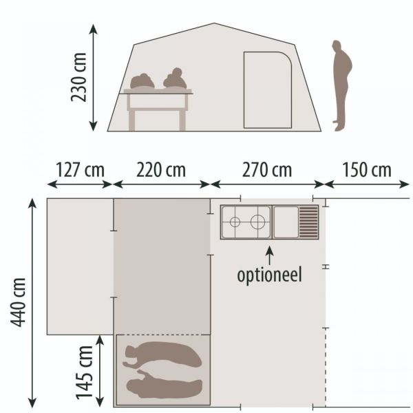 CARAVANE PLIANTE  REMORQUE  MALAWI 2.0 CABANON